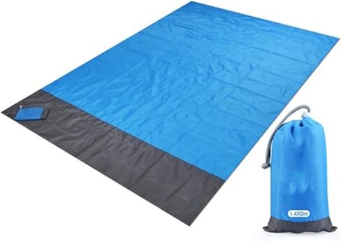 Beach Blanket Waterproof Sandproof Extra Large Picnic Mat Quick Drying Beach Mat Sand Free with 4 Stakes for Outdoor Travel Camping Hiking 79'x83' Dark Green in Kuwait