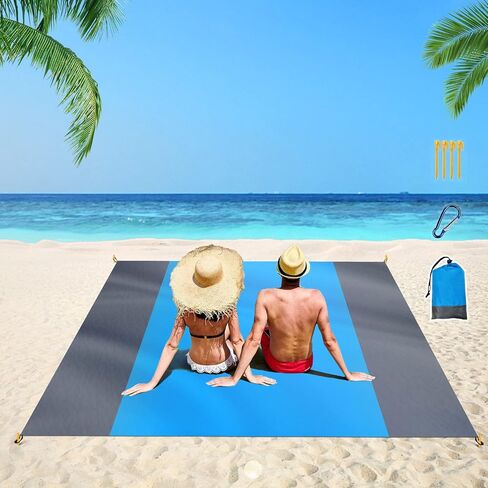 KASSAE Beach Blanket Waterproof Sandproof, 79''×83'' 4-7 Adults Extra Large Beach Blanket, Beach Mat for Beach Travel Camping Hiking Picnic in Saudi Arabia