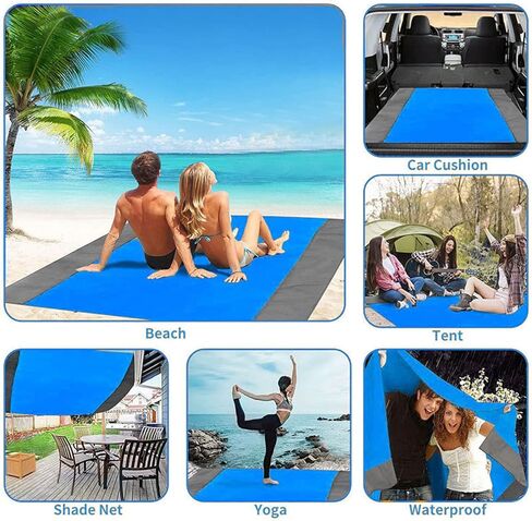 KASSAE Beach Blanket Waterproof Sandproof, 79''×83'' 4-7 Adults Extra Large Beach Blanket, Beach Mat for Beach Travel Camping Hiking Picnic in Saudi Arabia
