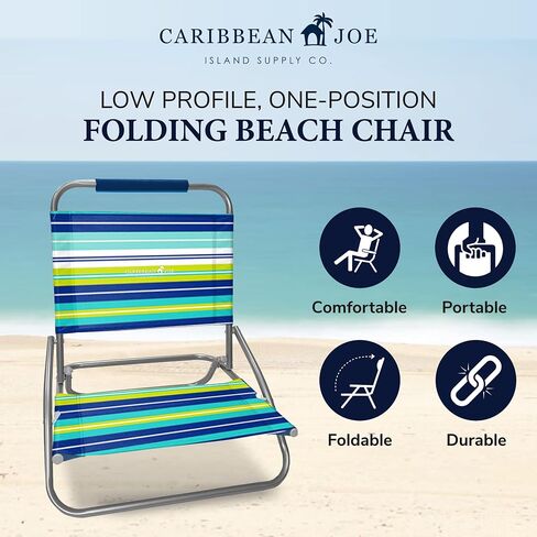 Caribbean Joe Folding Beach Chair, 1 Position Lightweight and Portable Foldable Outdoor Camping Chair, Teal in Saudi Arabia