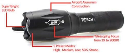 3-Pack Flashlights High Lumens Blinding Bright Flashlight Glow Tactical & Compact Super Bright Led Flashlight Long-Lasting, Zoomable, Waterproof, and Robust Flash Light for Every Outdoor Activity in Saudi Arabia