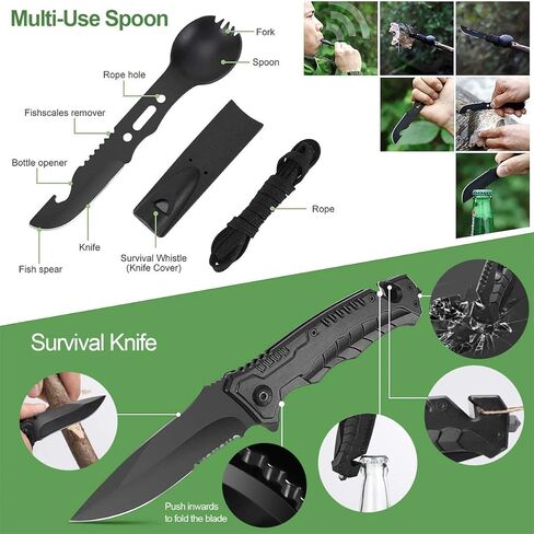 هدايا للأب الرجال له مجموعة البقاء على قيد الحياة 36 في 1، معدات ومعدات البقاء على قيد الحياة، أدوات رائعة لعيد الأب للرجال، أفكار هدايا عيد الميلاد للزوج والصديق في سن المراهقة، حشوات تخزين للتخييم في حالات الطوارئ in Kuwait
