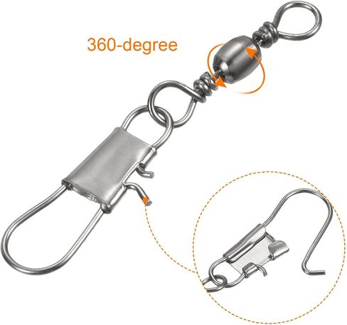 PATIKIL Fishing Barrel Swivel with Interlock Snap, Carbon Steel in Saudi Arabia