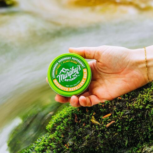 Murphy's Naturals Mosquito Repellent Balm, Plant-Based, 0.5 oz (Pack of 3) | Formulated with cedarwood, lemongrass & rosemary oils; DEET-free*, repels mosquitoes up to 2 hrs & ticks 1 hr; travel-size in Kuwait