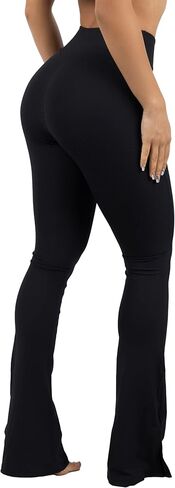 بنطلون ليجنز للتمرين للنساء بفتحة عند الكاحل للنساء كاجوال بخصر عالٍ وواسع ومطاط لرفع المؤخرة in Kuwait