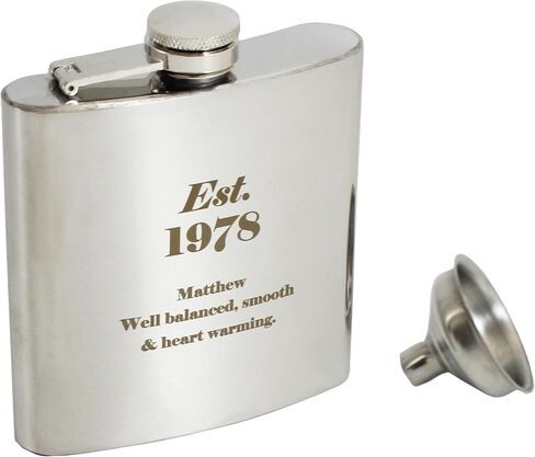 Personalised Established Hip Flask - Free Laser Engraving- Birthday, Wedding in Saudi Arabia