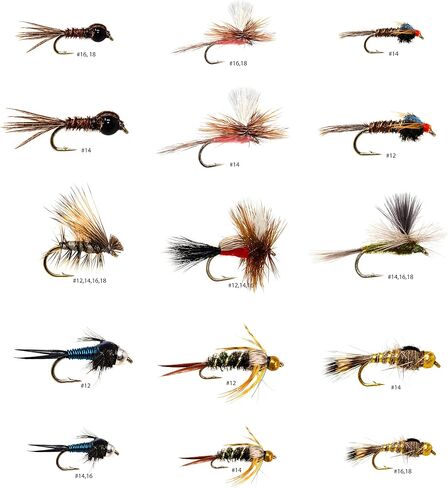Outdoor Planet Premium Fly Fishing Flies Kit Fly Assortment Trout Bass Fishing | Dry Flies, Wet Flies, Nymphs, Hopper, Caddis, Worm | Trout, Bass, Steelhead Fishing in Kuwait