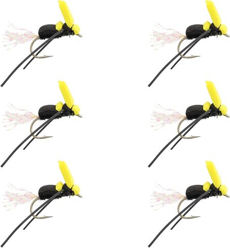 Wild Water Fly Fishing Foam Flies - Terrestrial Dry Flies Size 8-14, Qty. 6 in Saudi Arabia