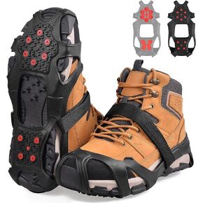 Ice Cleats for Shoes and Boots Tungsten Crampons Non-Slip Shoe Spikes Grippers for Snow and Ice Traction Cleats with Reflective Heel Slip-on Snow Cleats for Men Women Winter Walking in Saudi Arabia
