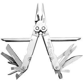 SOG PowerLock متعدد الأدوات - تقنية الرافعة المالية المركبة مع جهاز تجعيد التخلص من الذخائر المتفجرة، هيكل من الفولاذ المقاوم للصدأ 420، 18 أداة متخصصة خفيفة الوزن (B61N-CP)، أسود in Kuwait