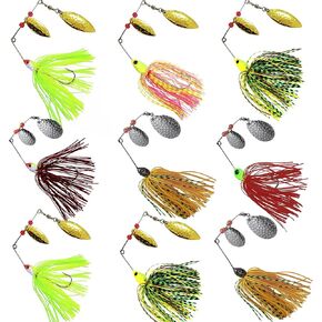 Shaddock Fishing Spinner Baits Lures Kit for Bass Pike Trout Salmon Fishing | Hard Metal Buzz Bait Jigs, Colorado Willow Leaf Spinnerbait Blades, Chatterbait, Swimbait Fishing Tackle Saltwater Freshwater in Saudi Arabia