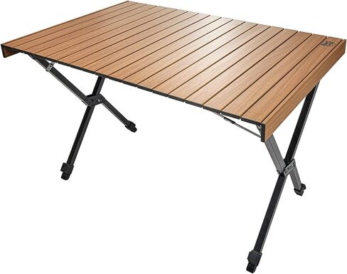 TIMBER RIDGE Folding Camping Table Adjustable Height, 4-6 Person Lightweight Aluminum Roll-up Table for Camping Outdoor Picnic BBQ Backyard Party Support 110lbs in Saudi Arabia
