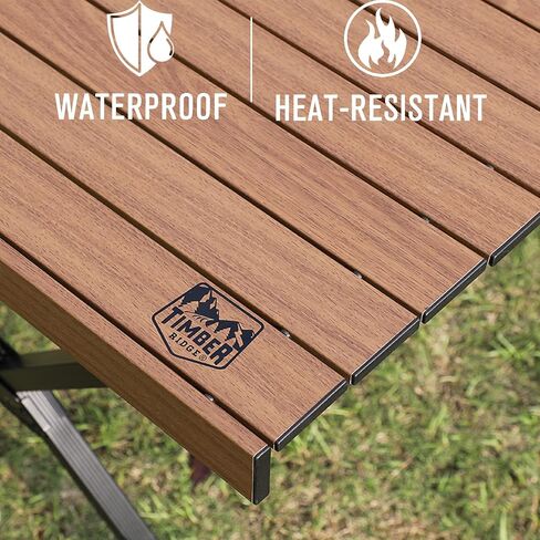 TIMBER RIDGE Folding Camping Table Adjustable Height, 4-6 Person Lightweight Aluminum Roll-up Table for Camping Outdoor Picnic BBQ Backyard Party Support 110lbs in Saudi Arabia