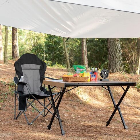 TIMBER RIDGE Folding Camping Table Adjustable Height, 4-6 Person Lightweight Aluminum Roll-up Table for Camping Outdoor Picnic BBQ Backyard Party Support 110lbs in Saudi Arabia