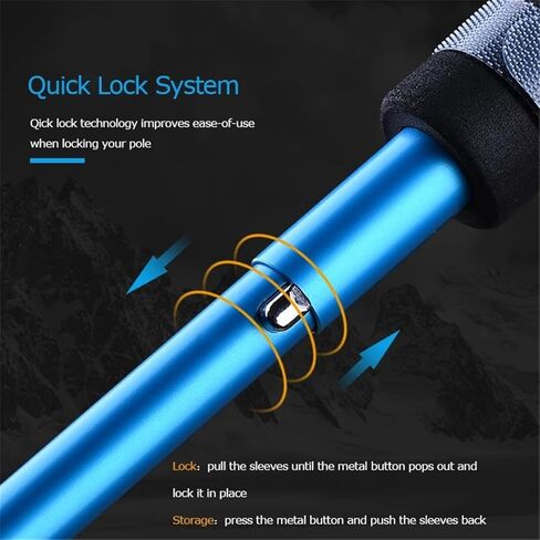 AONIJIE 2 PCS Walking Sticks Folding Z Trekking Poles with EVA Grip, Quick Lock, Shock Absorbent, Lightweight in Saudi Arabia