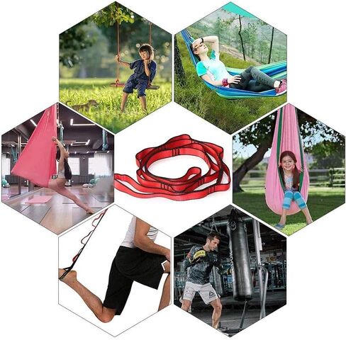 YOBEYI 2pcs Nylon Daisy Chain 6 Loop Adjustable Multipurpose Strap Rope 25kN Strong Climbing Straps 43 Inches for Yoga Swing Yoga Hammock Trapeze Ceiling Anchors Daisy Chains in Saudi Arabia