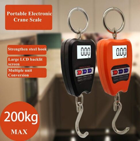Hanging Weight Scale Industrial Heavy Duty for Farm, Hunting, Bow Draw Weight, Big Fish & Hoyer Lift with Accurate Sensor Digital, Professional (440LBS Orange) in Kuwait