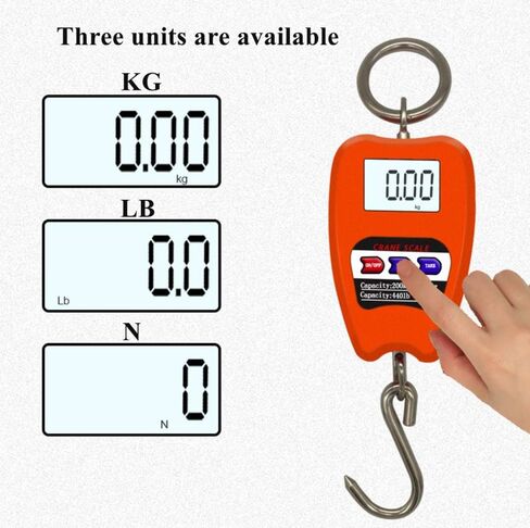 Hanging Weight Scale Industrial Heavy Duty for Farm, Hunting, Bow Draw Weight, Big Fish & Hoyer Lift with Accurate Sensor Digital, Professional (440LBS Orange) in Kuwait