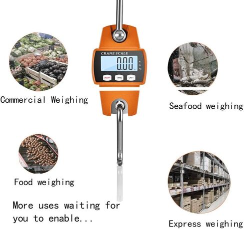 Hanging Weight Scale Industrial Heavy Duty for Farm, Hunting, Bow Draw Weight, Big Fish & Hoyer Lift with Accurate Sensor Digital, Professional (440LBS Orange) in Kuwait