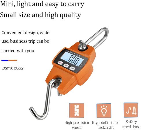 Hanging Weight Scale Industrial Heavy Duty for Farm, Hunting, Bow Draw Weight, Big Fish & Hoyer Lift with Accurate Sensor Digital, Professional (440LBS Orange) in Kuwait