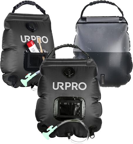 حقيبة استحمام بالطاقة الشمسية من URPRO سعة 5 جالون/20 لتر للتدفئة الشمسية، حقيبة استحمام للتخييم، ماء ساخن مع درجة حرارة 45 درجة مئوية، رأس دش قابل للتشغيل/الإيقاف، خرطوم قابل للإزالة، المشي لمسافات طويلة، وتسلق الدش الصيفي in Saudi Arabia