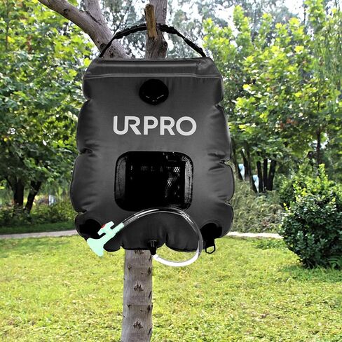 حقيبة استحمام بالطاقة الشمسية من URPRO سعة 5 جالون/20 لتر للتدفئة الشمسية، حقيبة استحمام للتخييم، ماء ساخن مع درجة حرارة 45 درجة مئوية، رأس دش قابل للتشغيل/الإيقاف، خرطوم قابل للإزالة، المشي لمسافات طويلة، وتسلق الدش الصيفي in Saudi Arabia