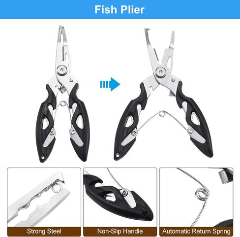 PATIKIL 1 Set Fishing Tools Kit, Small Fishing Pliers, Fish Lip Gripper, Lightweight Fish Hook Remover Tool for Saltwater Freshwater Fishing Gear in Saudi Arabia