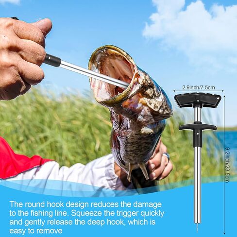 4 Pieces Fishing Tools Set Fishing Pliers Hook Remover Split Ring with Sheath and Lanyard, Fish Lip Gripper, Fish Hook Remover T-Shaped Hook Separator Tool and Cut-Resistant Non-Slip Gloves in Saudi Arabia