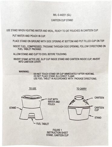 US Army Canteen Cup/Stove Stand - Genuine US Issue in Saudi Arabia