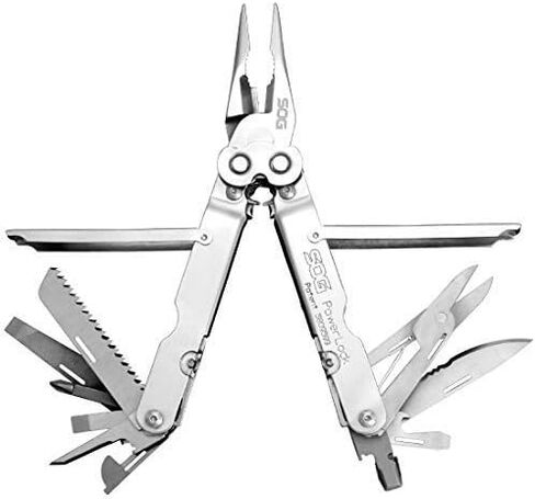 SOG PowerLock متعدد الأدوات - تقنية الرافعة المالية المركبة مع جهاز تجعيد التخلص من الذخائر المتفجرة، هيكل من الفولاذ المقاوم للصدأ 420، 18 أداة متخصصة خفيفة الوزن (B61N-CP)، أسود in Kuwait
