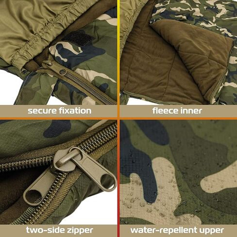 اكياس نوم للبالغين من بروتيكتونيك - كيس نوم 4 مواسم للطقس البارد والدافئ - كيس نوم مموه للتخييم والمشي لمسافات طويلة - كيس نوم عسكري خفيف الوزن ومحمول in Kuwait