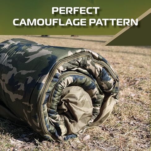 اكياس نوم للبالغين من بروتيكتونيك - كيس نوم 4 مواسم للطقس البارد والدافئ - كيس نوم مموه للتخييم والمشي لمسافات طويلة - كيس نوم عسكري خفيف الوزن ومحمول in Kuwait