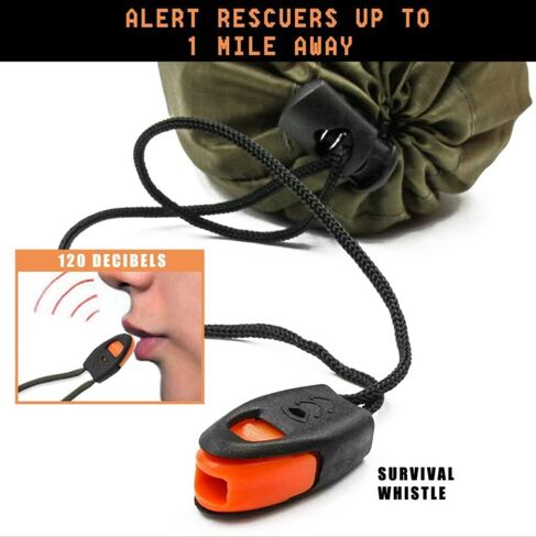 BENGKU Survival Emergency Shelter, Emergency Blanket for Survival, 2-Pack Bivy Sack, Tube Tent with Whistle for Camping & Hiking in Saudi Arabia