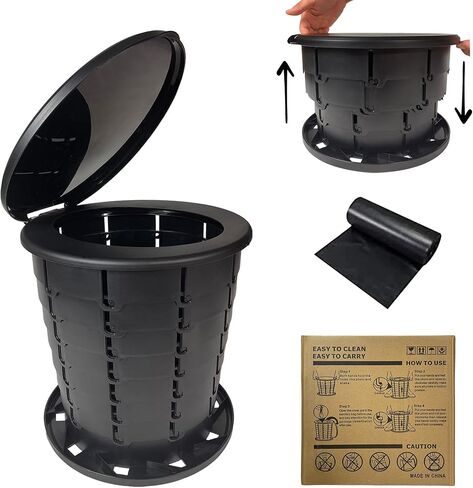 مرحاض التخييم من HALFMOONBEAR للسفر، مراحيض محمولة قابلة للتعديل، نونية بورتا قابلة للسحب للبالغين للتخييم في الهواء الطلق، مراحيض محمولة قابلة للطي للتخييم in Kuwait