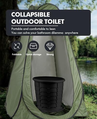 مرحاض التخييم من HALFMOONBEAR للسفر، مراحيض محمولة قابلة للتعديل، نونية بورتا قابلة للسحب للبالغين للتخييم في الهواء الطلق، مراحيض محمولة قابلة للطي للتخييم in Kuwait