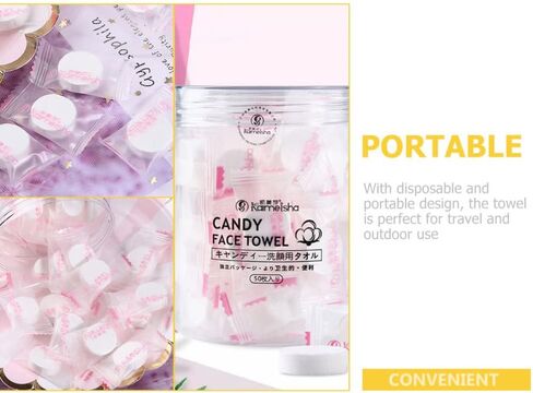 GLEAVI Cotton Compresse Towels 50pcs Travel Disposable Towel Coin Tissue Wipe Portable Hand Towel Face Washcloth Dehydrated Expandable for Camping Hiking in Saudi Arabia
