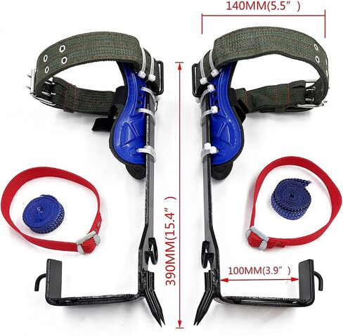 XKMT- Tree Climbing Spike Set Safety Adjustable Belt Lanyard Rope Rescue Belt 2 Gears [P-N: ET-OUTDOOR002-RAW], Black in Saudi Arabia