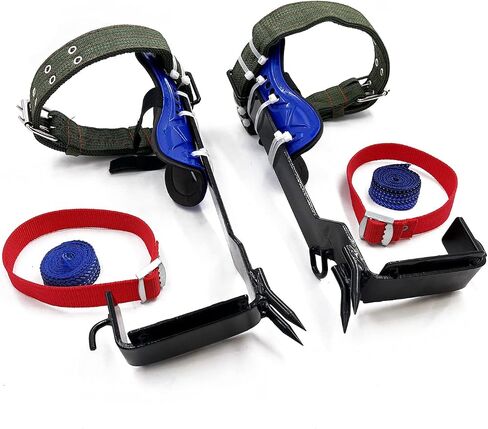 XKMT- Tree Climbing Spike Set Safety Adjustable Belt Lanyard Rope Rescue Belt 2 Gears [P-N: ET-OUTDOOR002-RAW], Black in Saudi Arabia