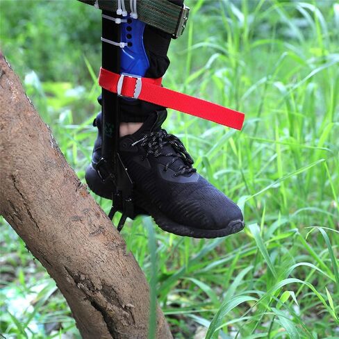 XKMT- Tree Climbing Spike Set Safety Adjustable Belt Lanyard Rope Rescue Belt 2 Gears [P-N: ET-OUTDOOR002-RAW], Black in Saudi Arabia