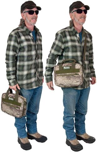 Pistol Case Range Bag for Handguns by FirstChoice; 2-4 Gun Padded Tactical Handgun Soft Case, Lockable Zippers w/Padlock, 3 Mini-Holsters, 8 Mag Slots, 4 Pockets, Range Mat (Green Kryptek Camo) in Saudi Arabia