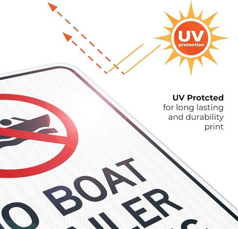 No Boat Trailer Parking Sign, 10x14 Inches, Rust Free .040 Aluminum, Fade Resistant, Made in USA by Sigo Signs in Kuwait