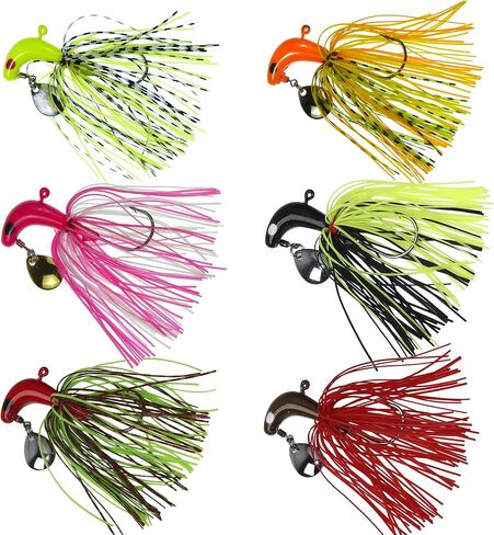 Spinner Baits Fishing Lures Bass Fishing Buzzbait Hard Metal Lure Topwater Fishing Lure Multicolor Swimbait Jig Lure for Bass Trout Salmon Fishing 6/12pcs in Saudi Arabia