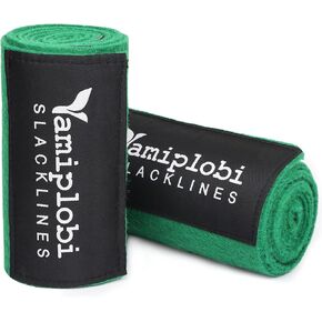 Tree Protectors for Zip line and Slacklines - 60" x 4" Tree Guards - 2 Piece Non-Slip Felt Wraps with Anti-Slip Guide Straps - Perfect Outdoor Tree Wear for Ziplines Hammocks Slackline Rope - Black