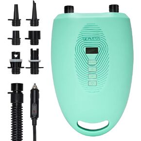 مضخة هواء كهربائية محمولة مزدوجة المراحل من جيفيسز، موصل سيارة تيار مستمر 12 فولت، مضخات ضغط عالية 20 باوند لكل انش مربع مع خرطوم، رقمية LCD وفوهة محول 6 صمامات للوح التجديف، القوارب القابلة للنفخ in Kuwait