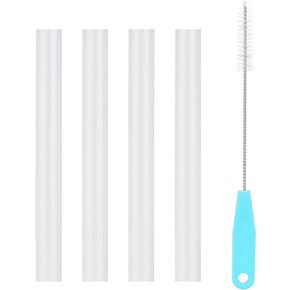 Replacement Straws Compatible with CamelBak eddy+12 oz Kids Water Bottle-CamelBak Straws Replacement-Accessories Set Include 4 BPA-FREE Straws and 1 Straw Cleaning Brush(12OZ)