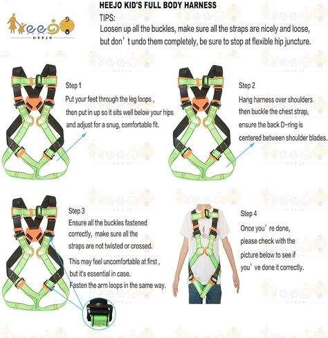 HeeJo Kids Body,Climbing Youth Safety Zipline Climbing Belts for Outdoor Expanding Training 7~13 Years in Kuwait