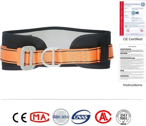 HeeJo Body Safety Belt with Waist Pad and Side 1 D-Ring, Personal Protective Equipment Safety Climbing, Rescue, Rappelling Large size in Kuwait