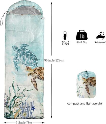 CVHOUSE Camping Sleeping Bags,3 Season Warm & Cool Weather,Lightweight,Waterproof Sleeping Bags for Adults & Kids,Traveling,and Outdoors,Camping Gear Equipment in Kuwait