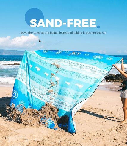 OCOOPA Extra Large Beach Blanket, Sand Free, Large Oversized Camping Mat, Comfortable Parachute Nylon, Cozy& Chic, Compact& Light, 4 Stakes&1 Travel Bag, S09 in Kuwait