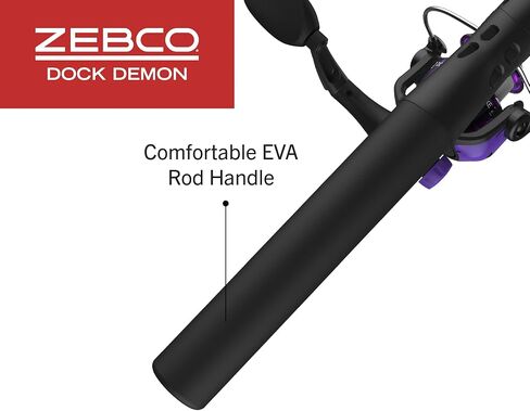 Zebco Dock Demon Spinning Reel or Spincast Reel and Fishing Rod Combo, 30-Inch Durable Fiberglass Rod, QuickSet Anti-Reverse Fishing Reel in Saudi Arabia